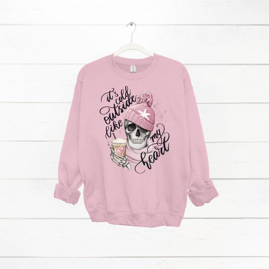 Skull Cold Outside like my Heart Sweatshirt, Cute Jumper, Mental Health Sweater, Mental Health Jumper, Gift for Mum, Gift for Her