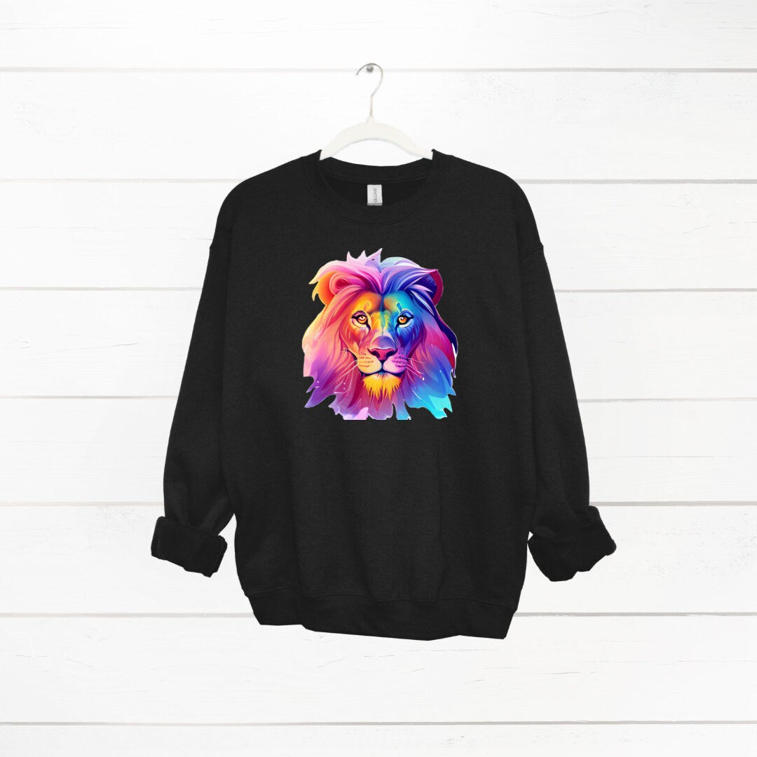 Rainbow Lion Sweatshirt, Cute Jumper, Mental Health Sweater, Mental Health Jumper, Gift for Mum, Gift for Her
