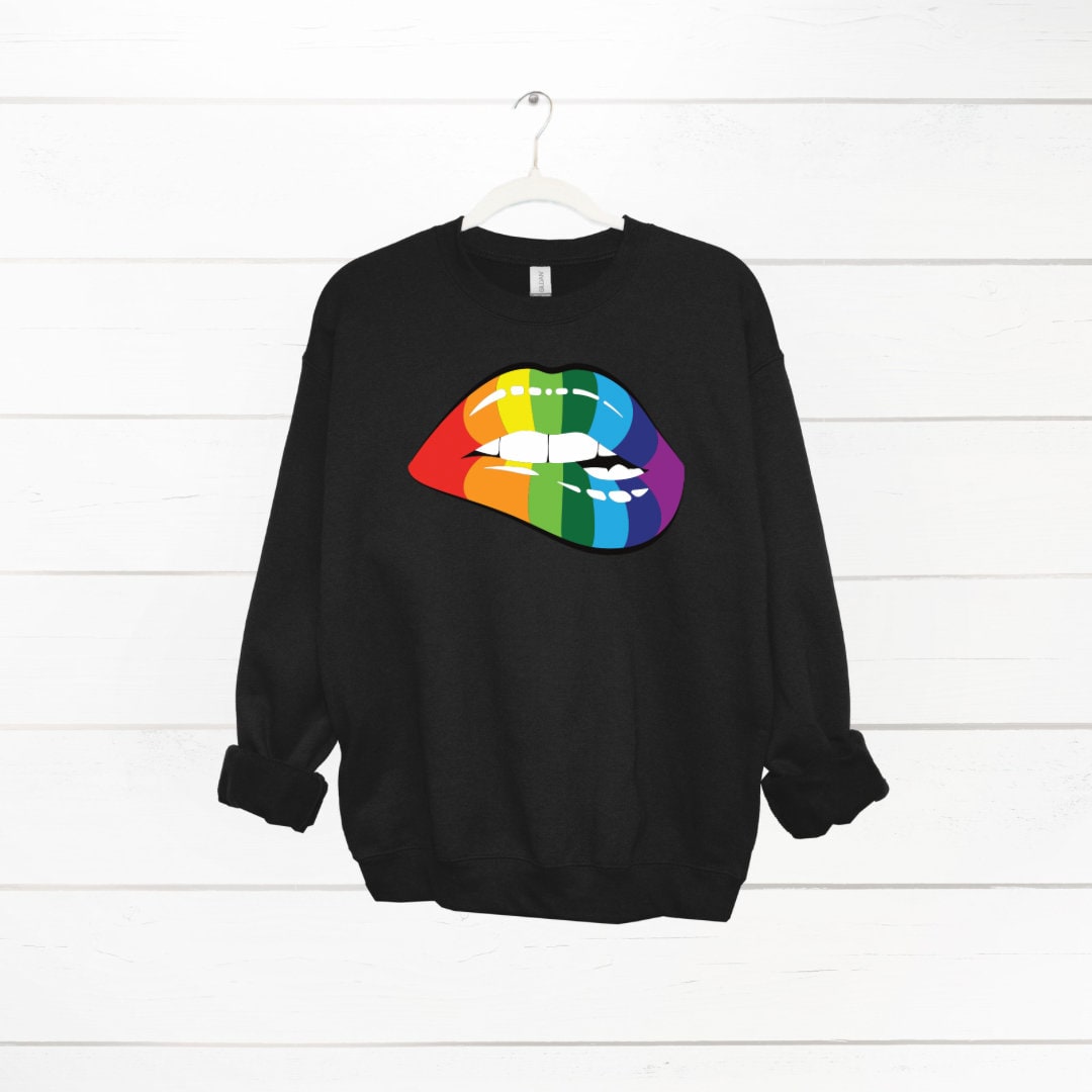 Rainbow Lips Sweatshirt, Cute Jumper, Mental Health Sweater, Mental Health Jumper, Gift for Mum, Gift for Her